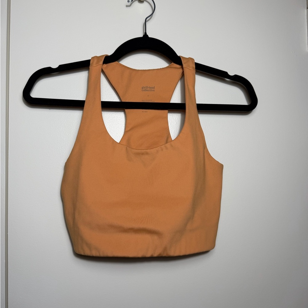 Girlfriend Collective Orange Paloma Racerback Sports Bra Size Small